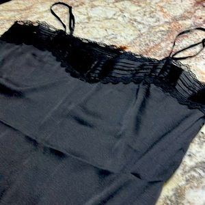 White House Black Market silky lace cami Spring/Summer black top